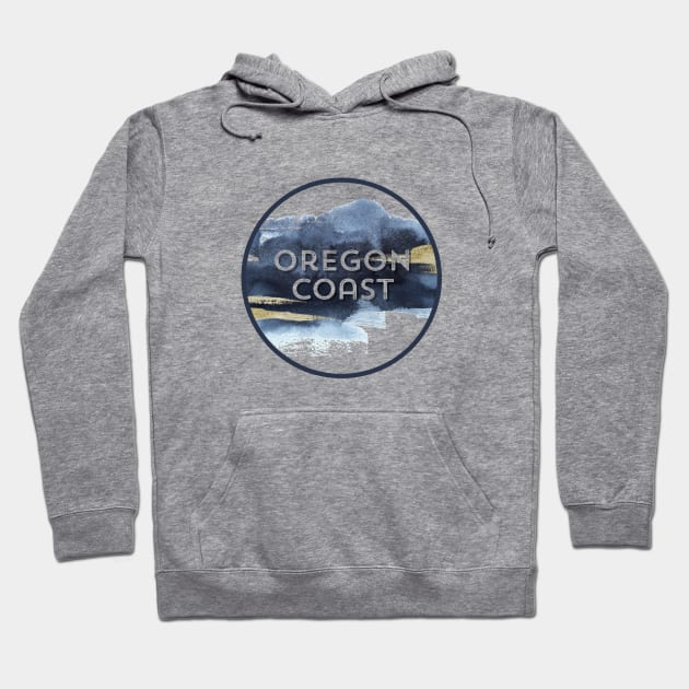 Oregon Coast Pacific NW Vacation Souvenir Watercolor Hoodie by Pine Hill Goods